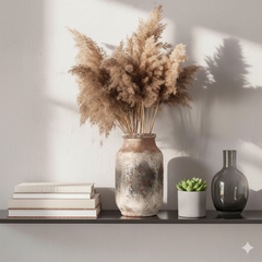 Rustic Ceramic Flower Vase Farmhouse Pottery Clay Whitewashed Terracotta Floor Vases for Decorative Centerpiece Minimalism Home Decor Aesthetic Living Room Bedroom Table Mantel - thumbnail 2