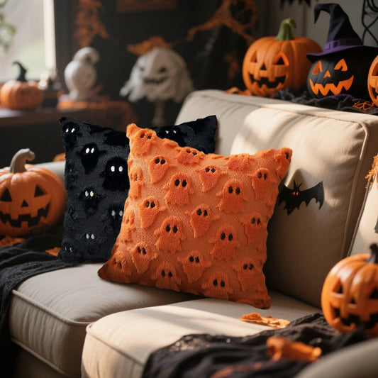 45cm×45cm Pillow Covers Halloween Theme Printed Throw Pillow Case Soft Comfy Cushion Case for Chair Sofa Bedroom Room Home Decor