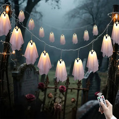 Ghost Halloween Lights, 8 Modes Waterproof String Garland, Indoor Outdoor Decorations for Party, Haunted House, Fireplace, Porch - thumbnail 2