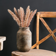 Rustic Ceramic Flower Vase Farmhouse Pottery Clay Whitewashed Terracotta Floor Vases for Decorative Centerpiece Minimalism Home Decor Aesthetic Living Room Bedroom Table Mantel - thumbnail 7